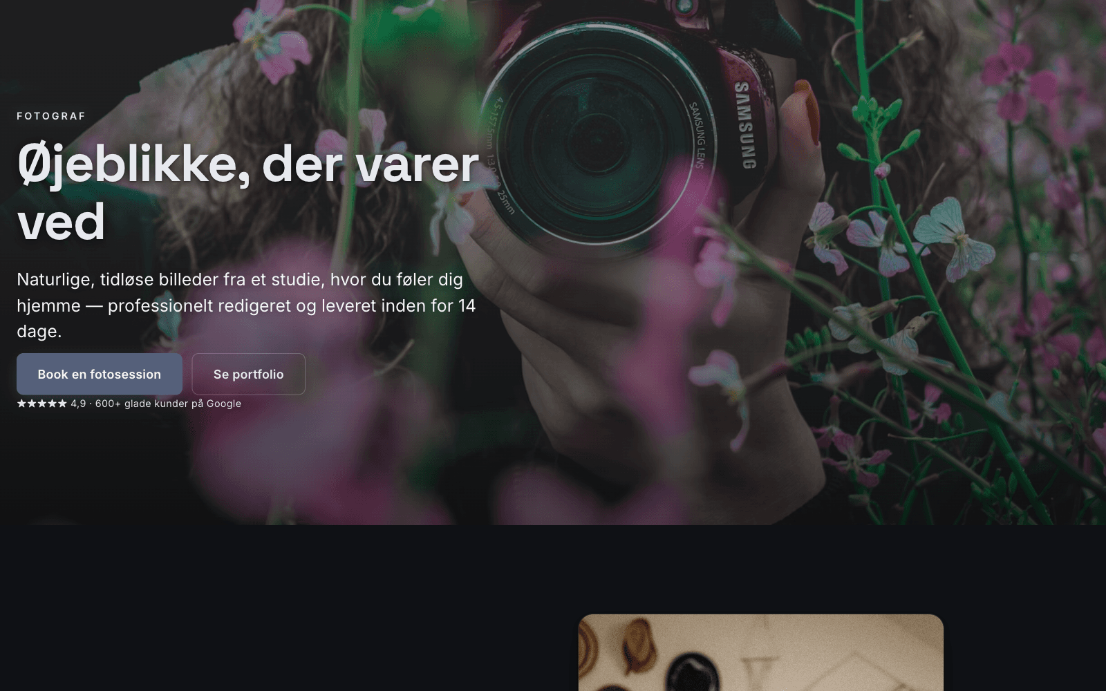 Real website Sitenyx builds for Photographers