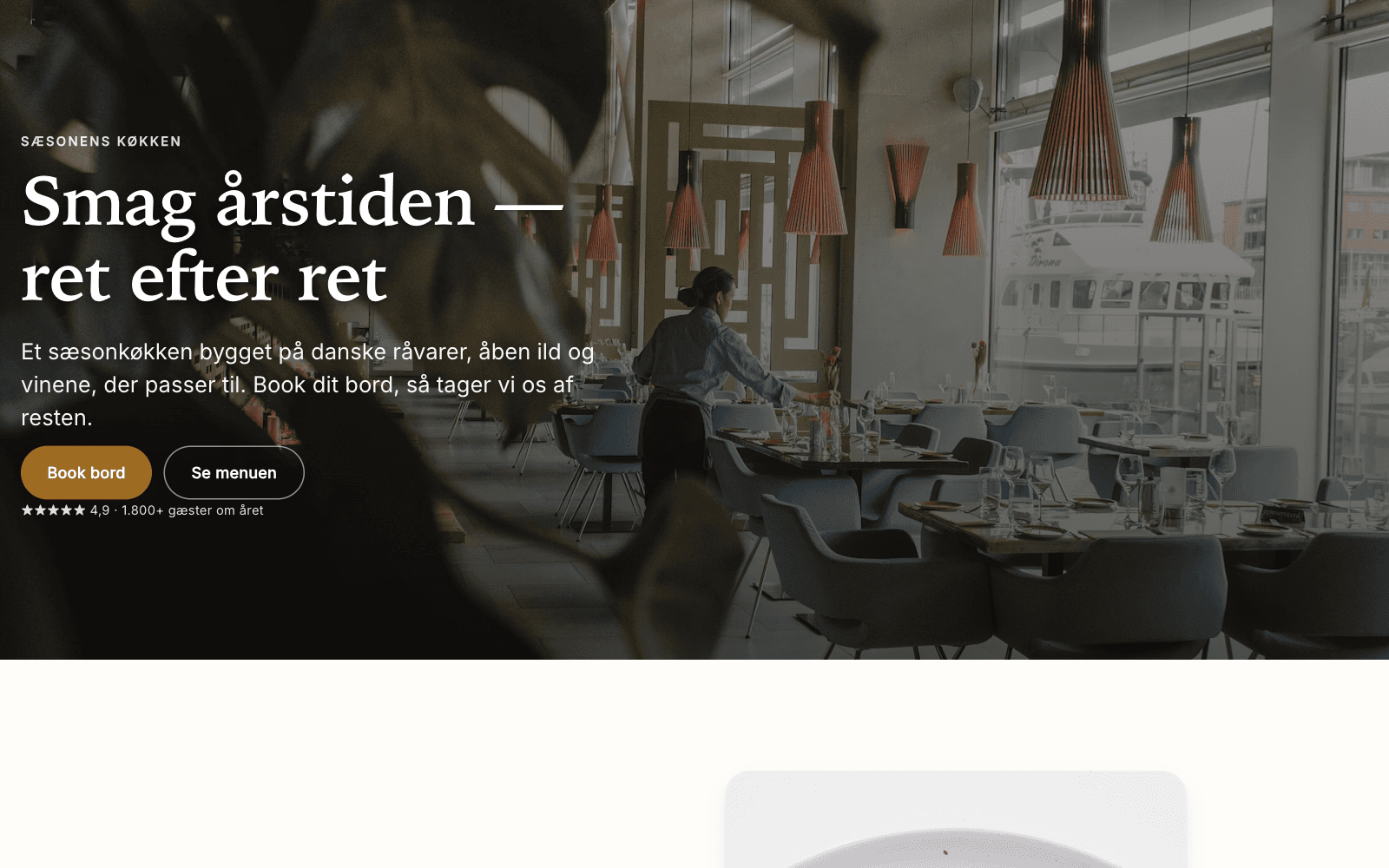 Real website Sitenyx builds for Restaurants