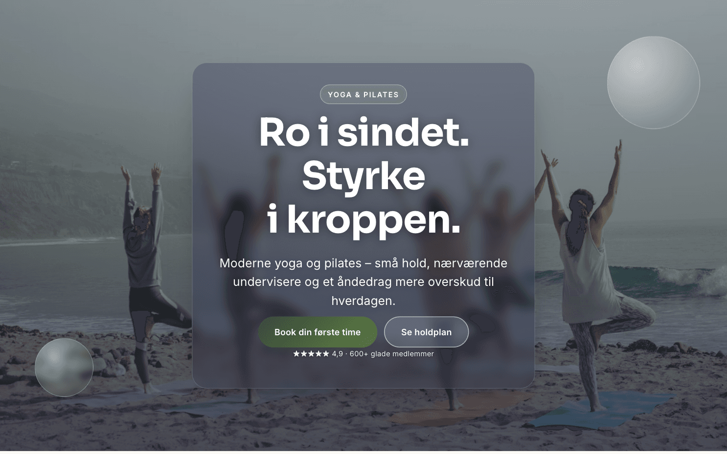 Real website Sitenyx builds for Yoga